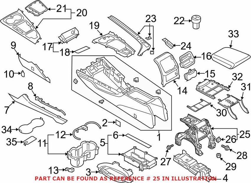 Audi Console Bracket 8W0864283B